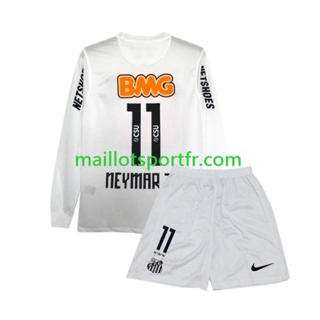 Maillot de Foot Santos FC Neymar JR 11 Retro Enfant Domicile 2011-2012 ML